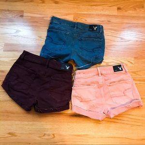 Pack of 3 American eagle high rise shortie shorts